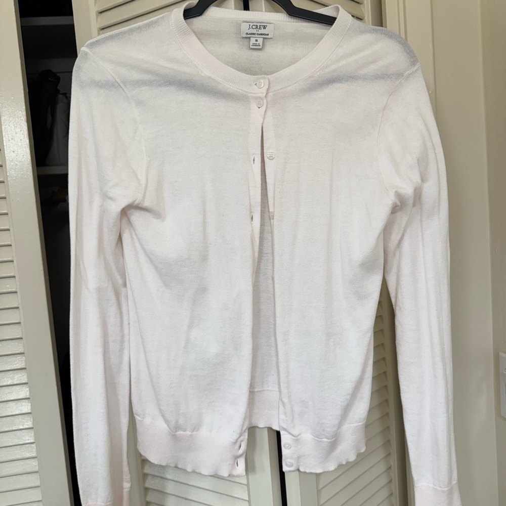 J. Crew Women's White Button-Up Cardigan
